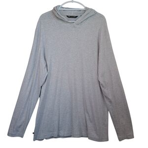 Travis Mathew Hooded Pullover Gray White Striped Casual Hoodie Mens XXL